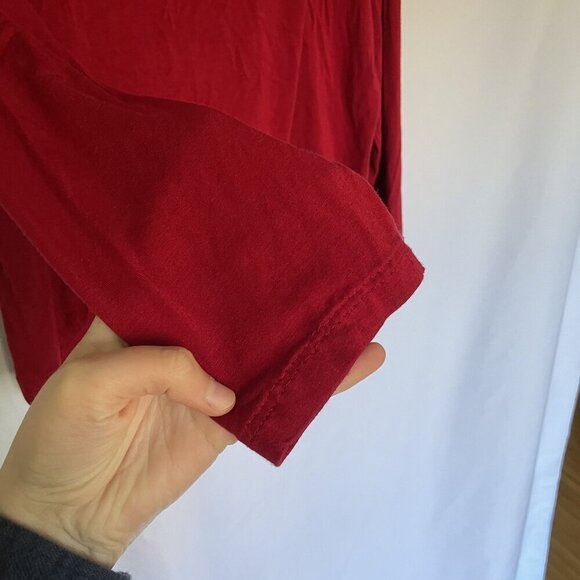 Chico's red turtleneck sweater long sleeves winter fall comfortable style size 2 - Picture 4 of 6
